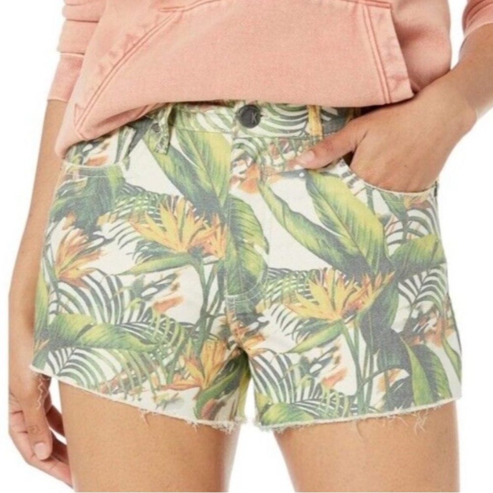 Kut From The Kloth Womens Size 16 High Rise Tropical Botanical Print Shorts new